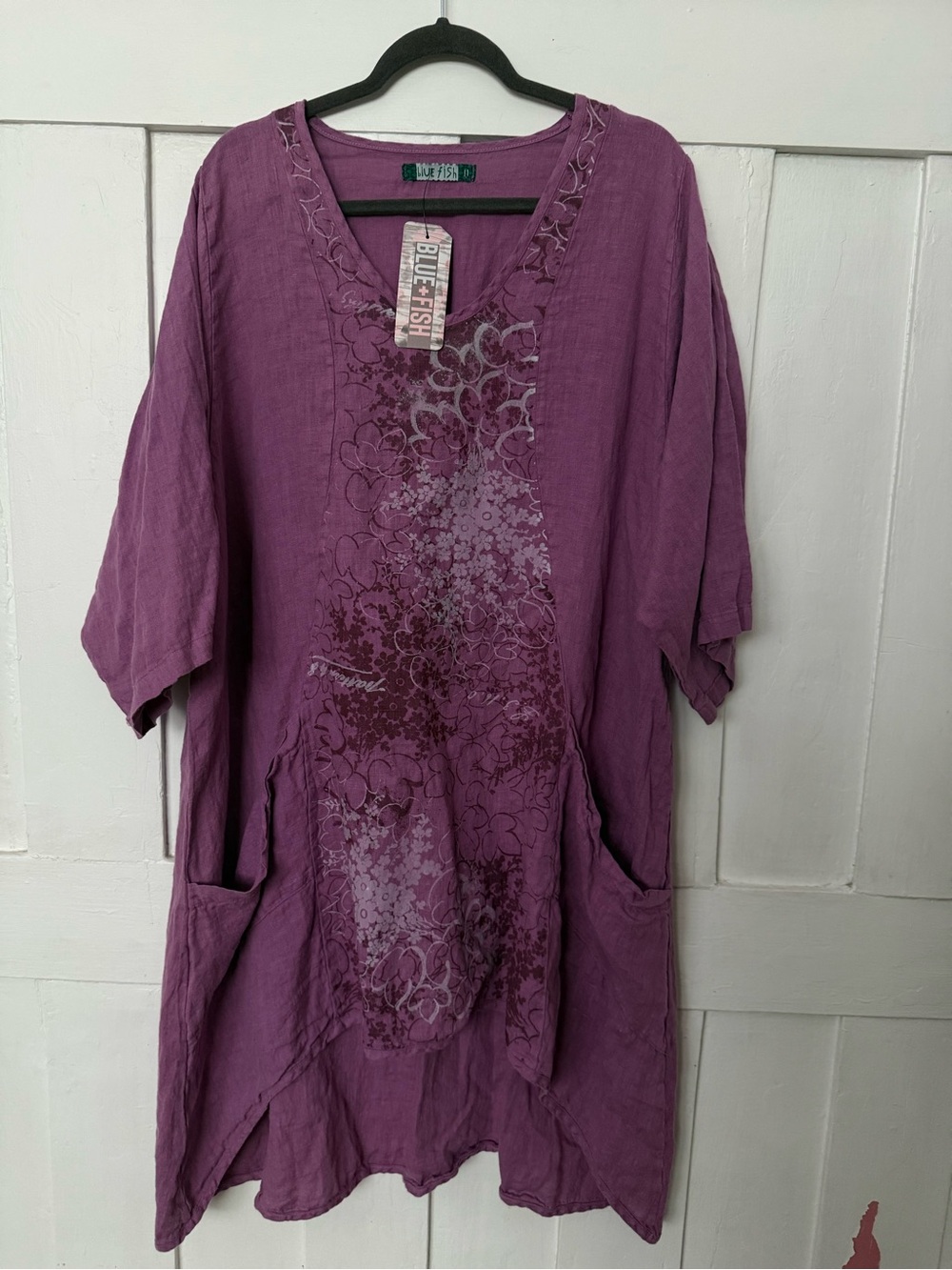 Blue Fish Mauve Floral V-Neck Tunic